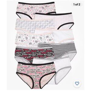 Maidenform PINK MULTI Little & Big Girls 9-Pk. Cat-Print Hipster Panty, US 6